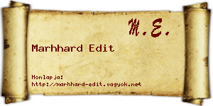 Marhhard Edit névjegykártya